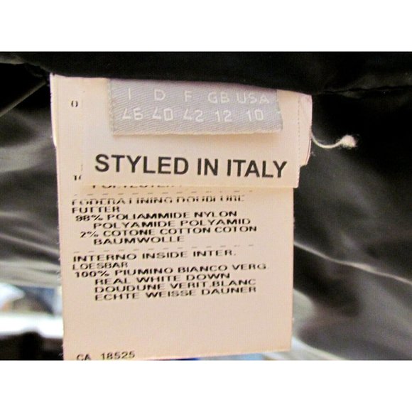 Post Card Fox Fur Trim Black Belted Hip Length Down Designer Coat Size10.R - Picture 14 of 14